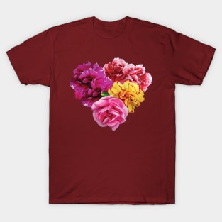 Carnations - Carnation Heart Mixed Colors T-Shirt